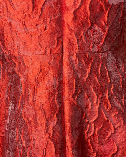 Orange & red midi dress