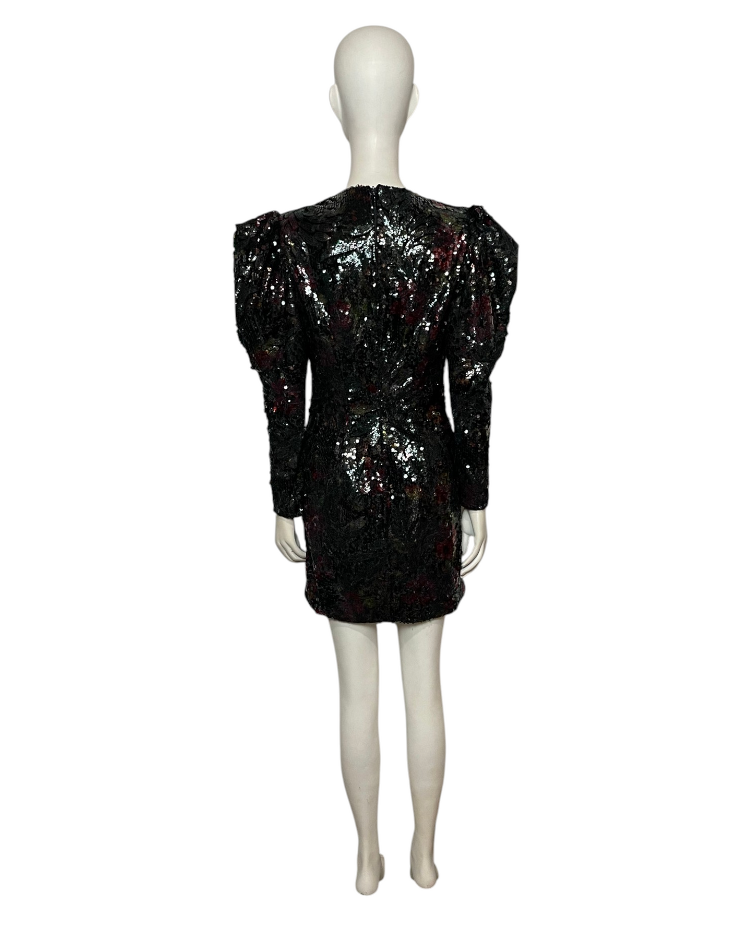 Vestido mini lentejuelas manga larga