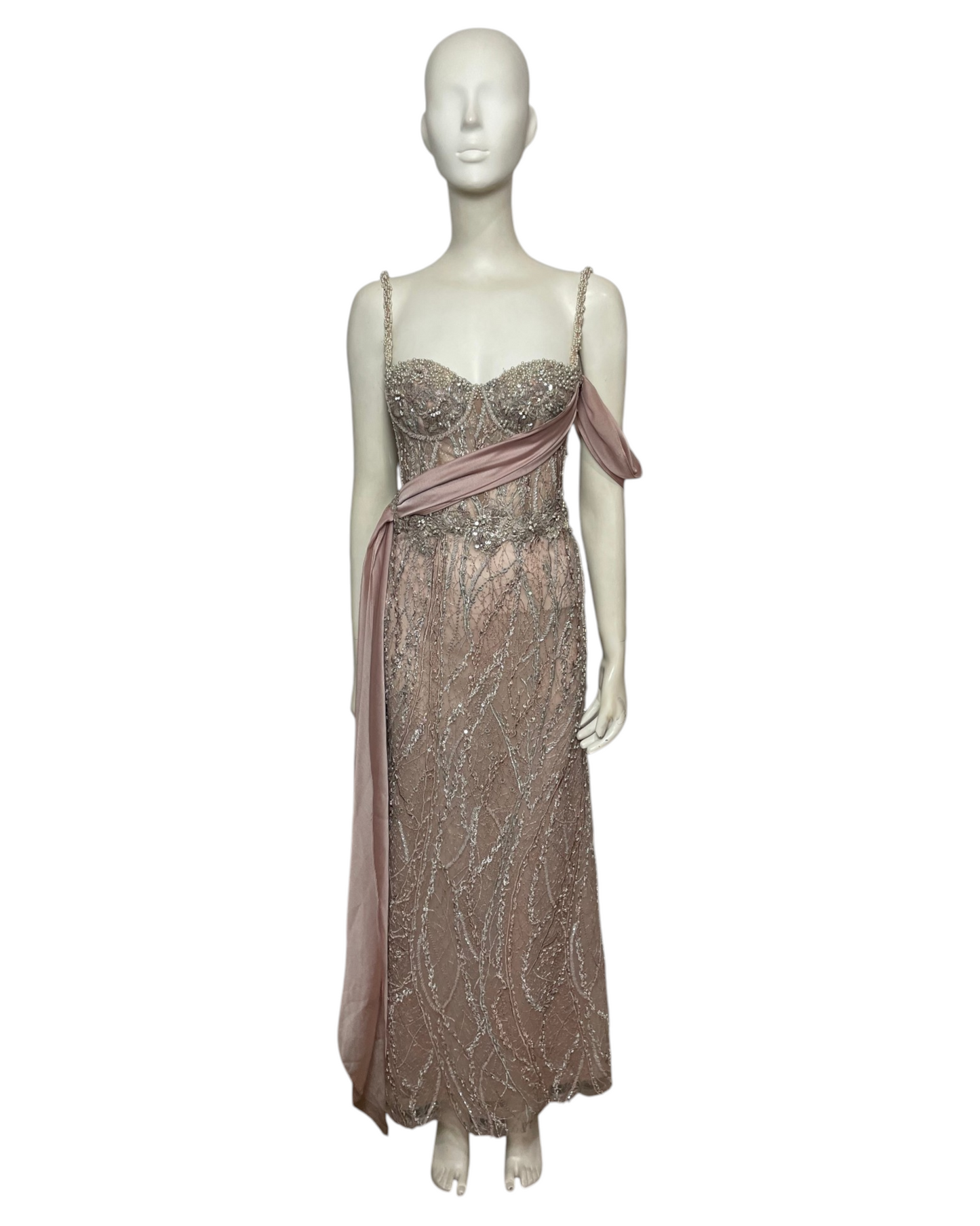 Vestido de fiesta palo de rosa