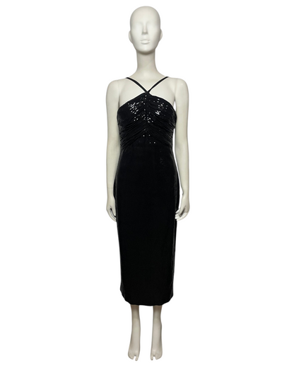 Black party midi dress