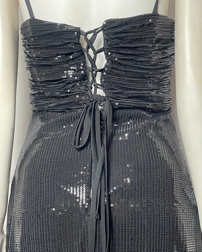 Black party midi dress
