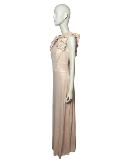 Vestido maxi de fiesta palo rosa