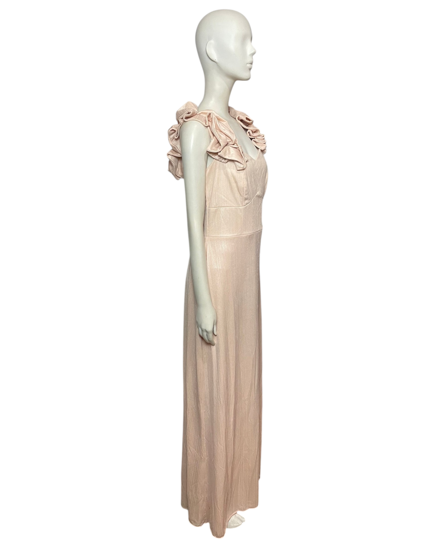 Vestido maxi de fiesta palo rosa
