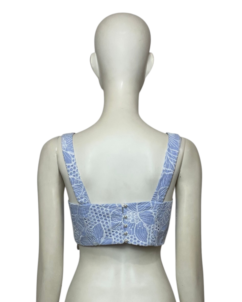 Top azul cielo ojalillo