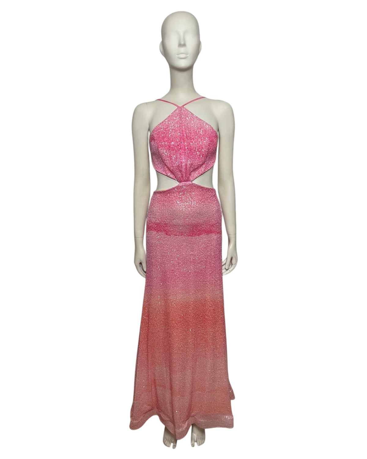 Vestido de fiesta lentejuelas rosado