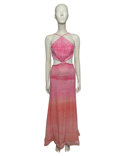 Vestido de fiesta lentejuelas rosado