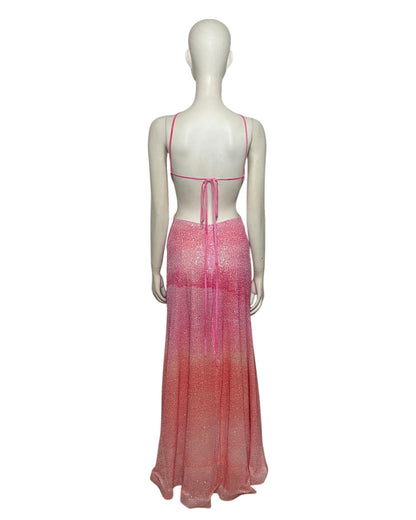 Vestido de fiesta lentejuelas rosado