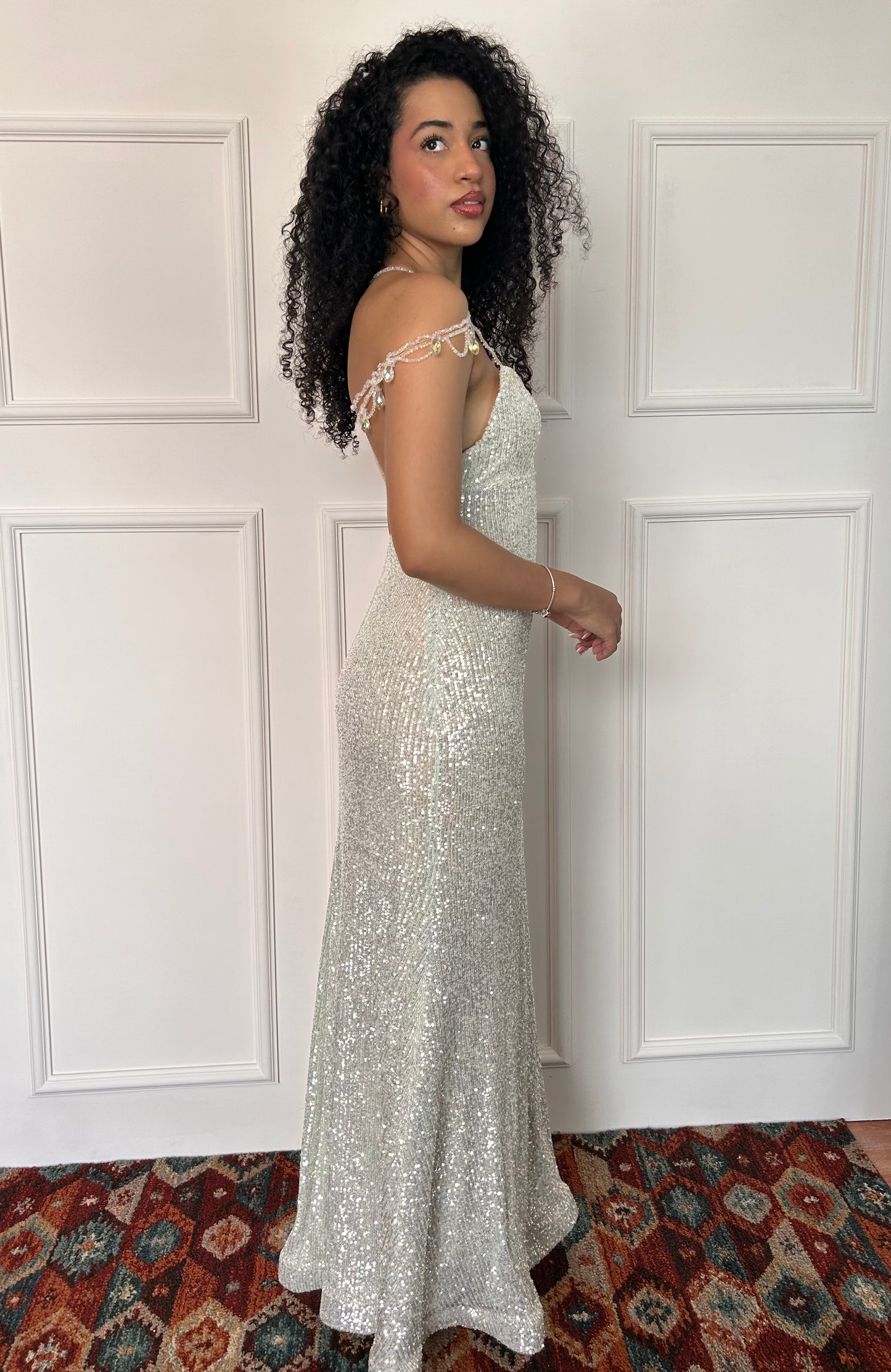 Vestido fiesta plata
