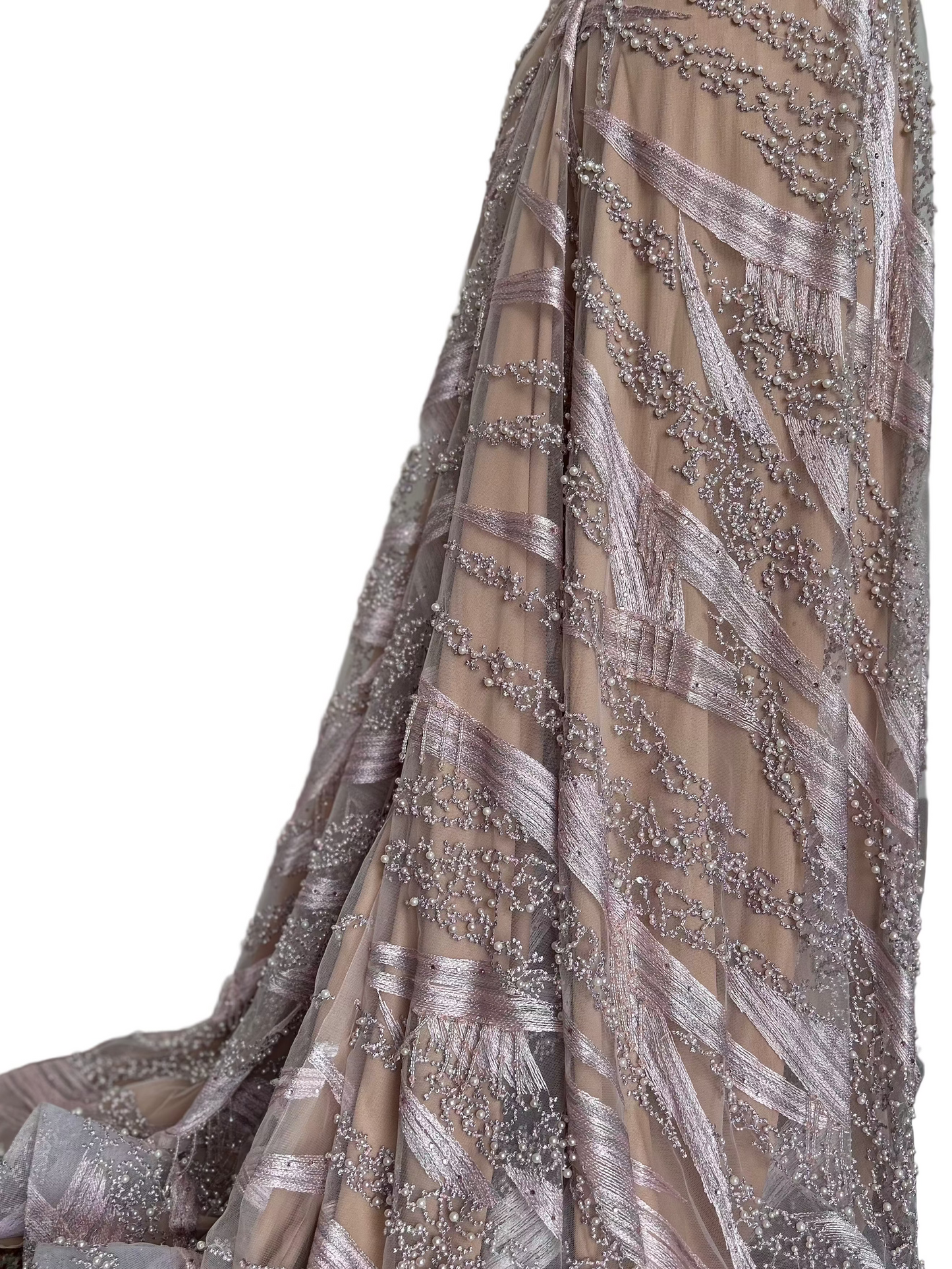 Vestido palo rosa recamado