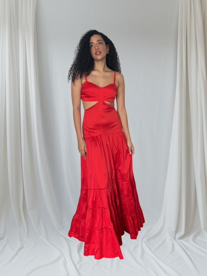 Vestido maxi rojo