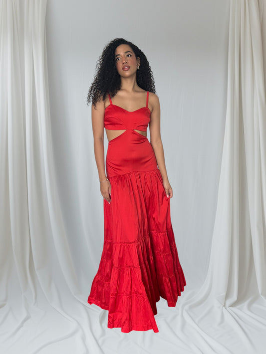 Vestido maxi rojo