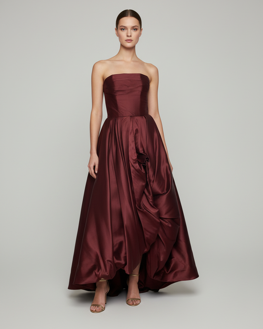 Vestido de fiesta vinotinto