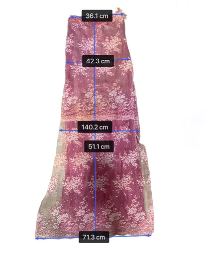 Vestido maxi apliques rosados