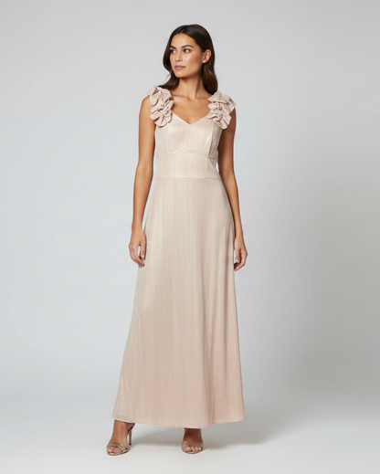 Vestido maxi de fiesta palo rosa