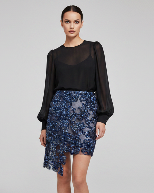 Falda mini azul