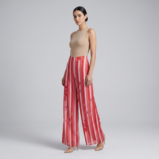 Pantalon rayas rosas