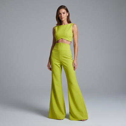 Set top y pantalòn verde lima