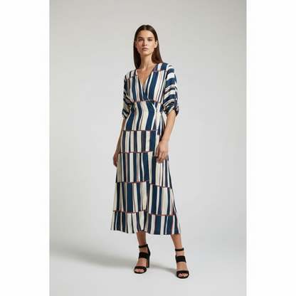 Vestido cruzado de lineas