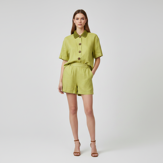 Set camisa  short detalles bordados