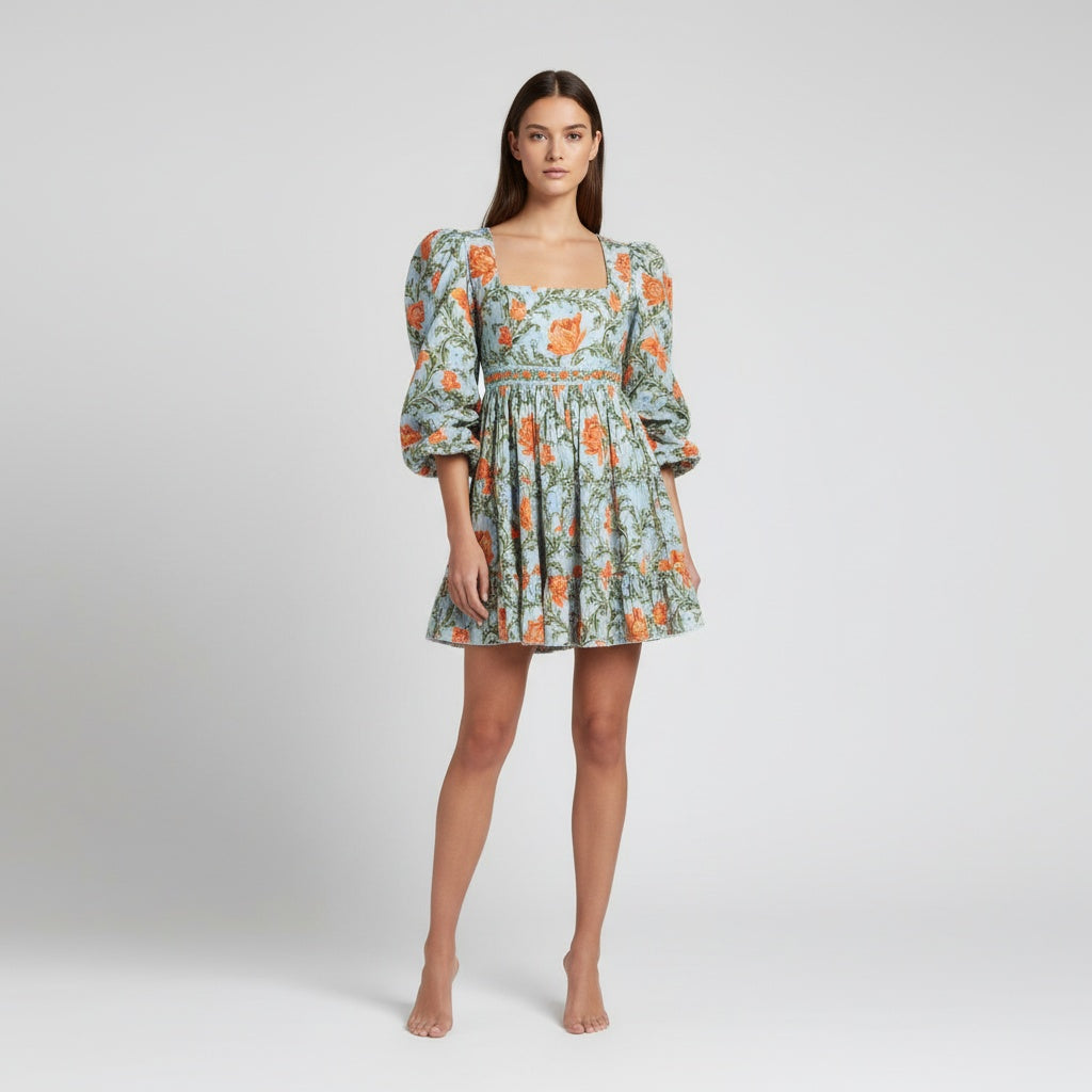 avena peonia atardecer mini dress