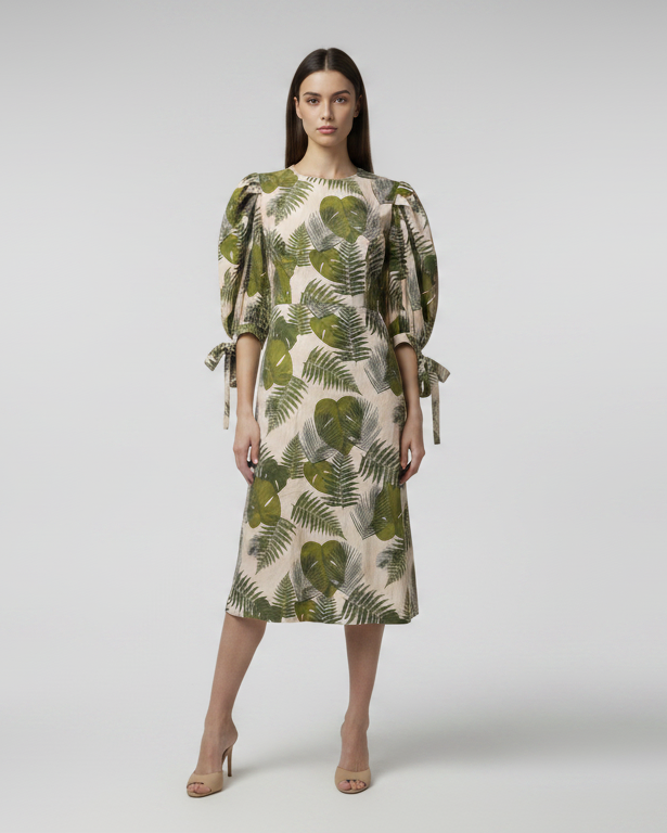 Midi dress hojas