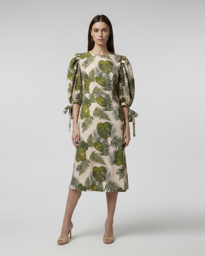 Midi dress hojas
