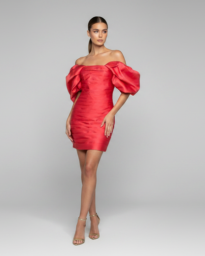 Vestido mini de fiesta coral