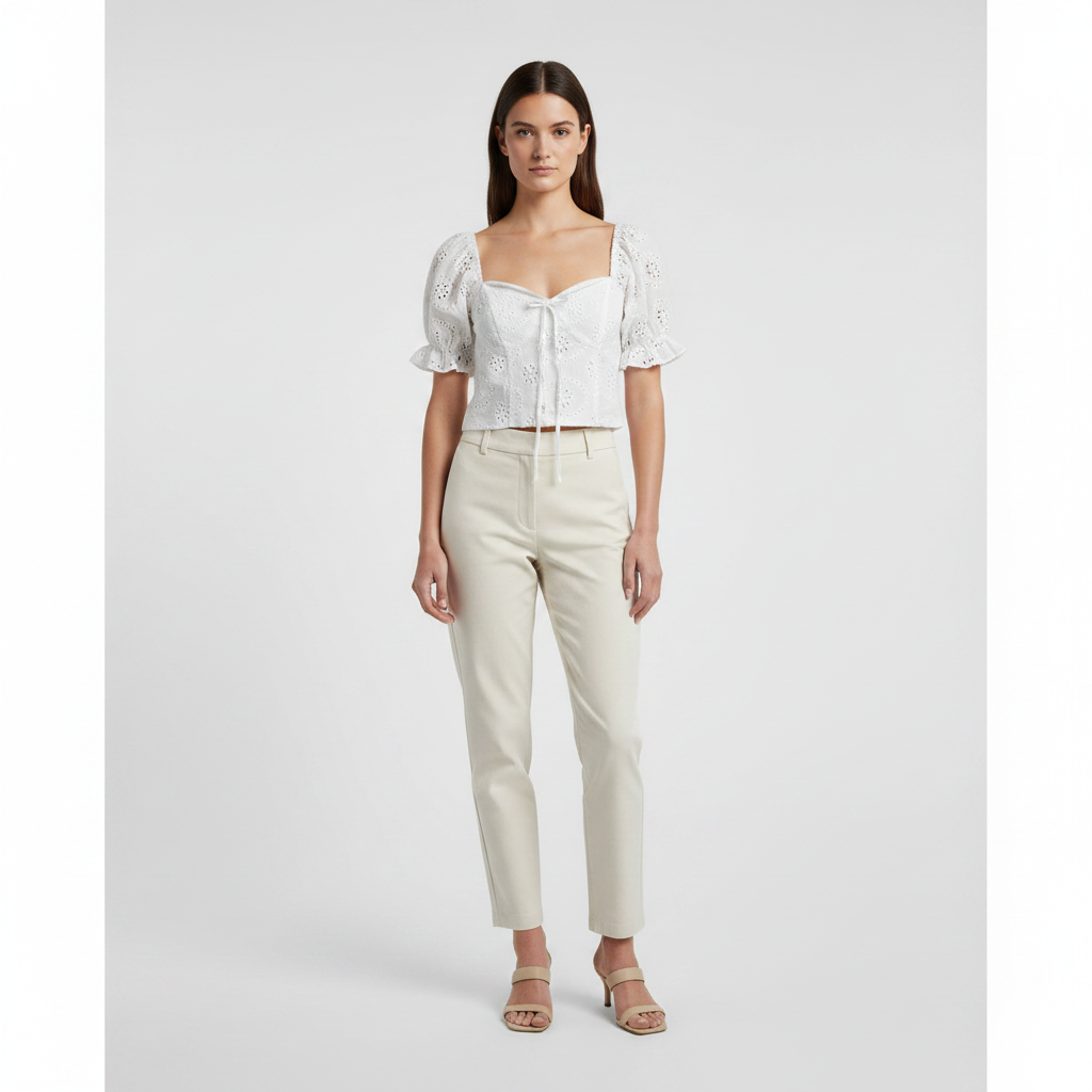 Top corset con mangas blanco