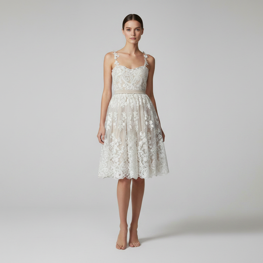 Vestido midi blanco