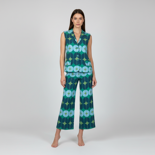 set vest y pantalón estampado