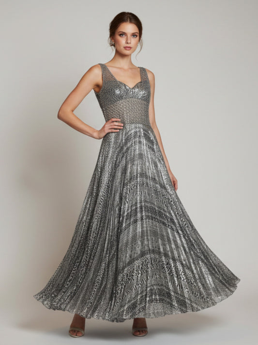 Vestido de fiesta plateado