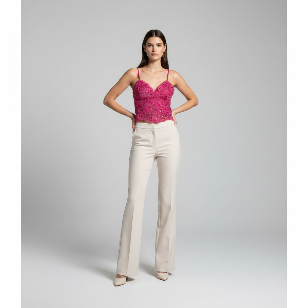 top floral lentejuelas