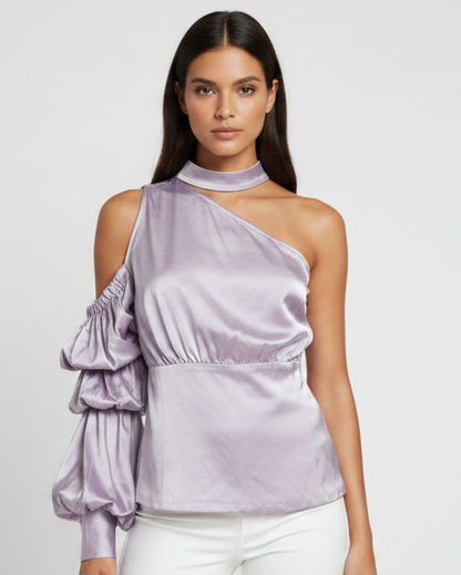 Blusa en seda lila