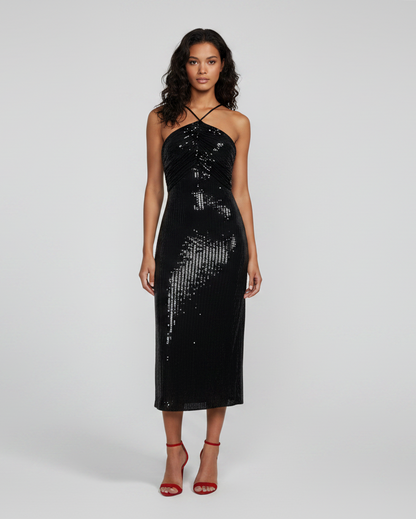 Black party midi dress