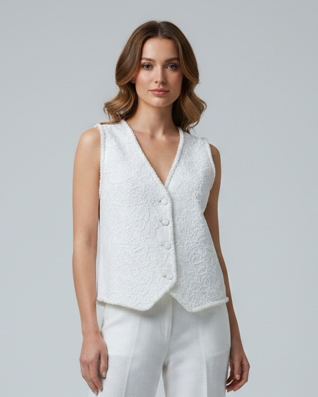 Cosma vest ivory