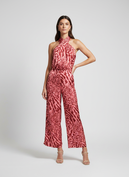Set body y pantalon rojo acuarela