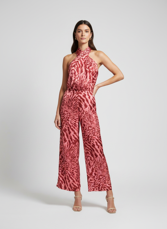 Set body y pantalon rojo acuarela