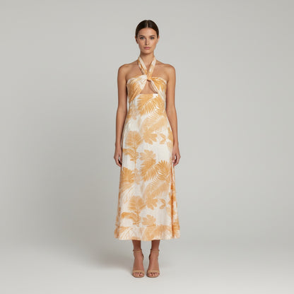 vestido maxi Flores amarillas
