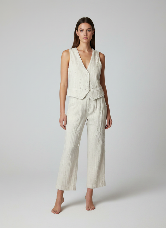 Set vest y pantalón con detalles