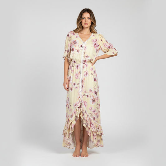 Vestido floral amarillo