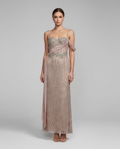 Vestido de fiesta palo de rosa