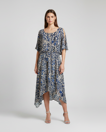 Vestido animal print azul