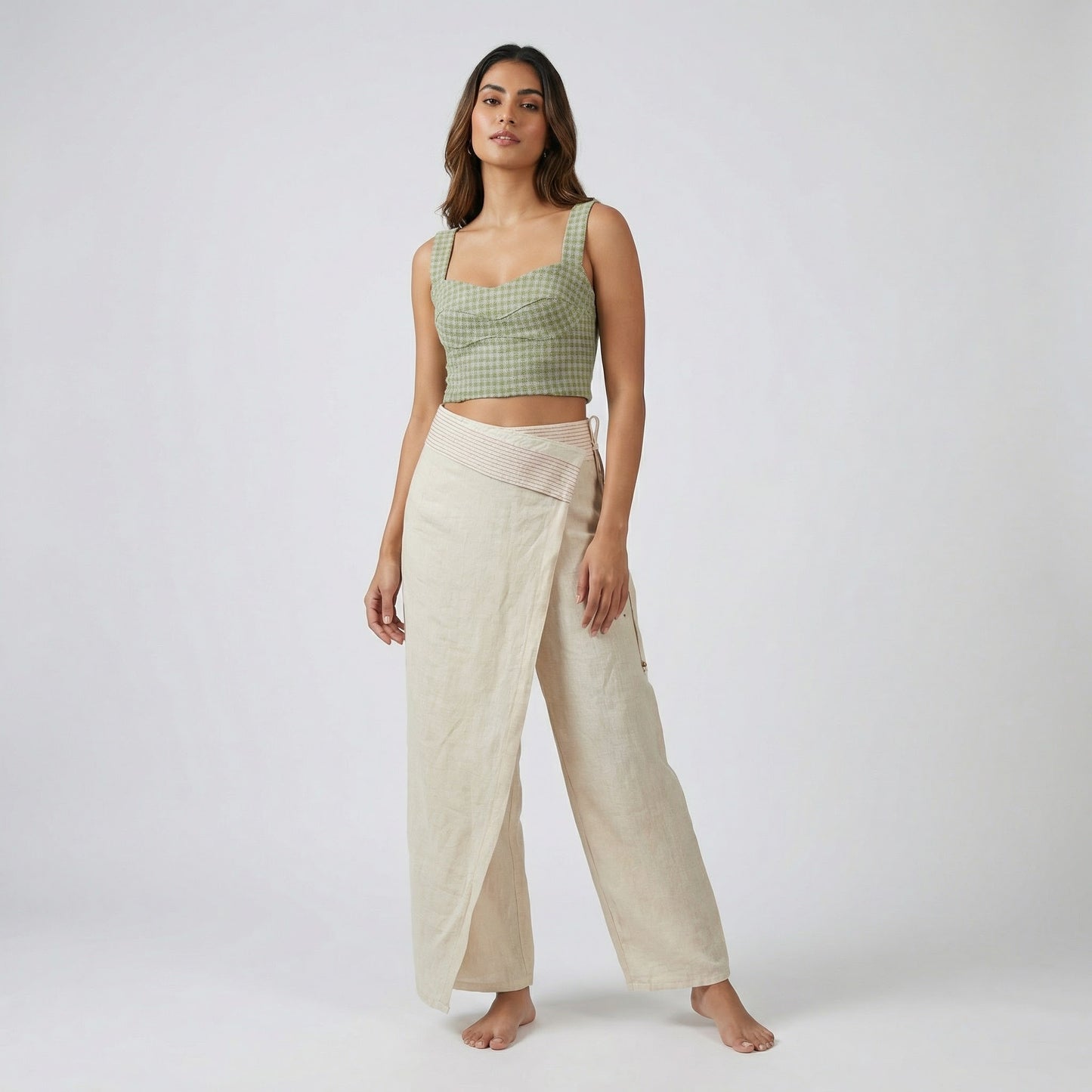 Pantalon en Lino cruzado