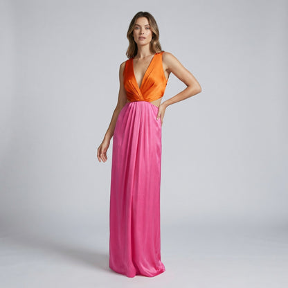 Maxi dress pink&orange