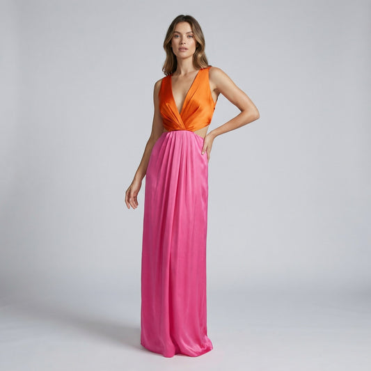 Maxi dress pink&orange