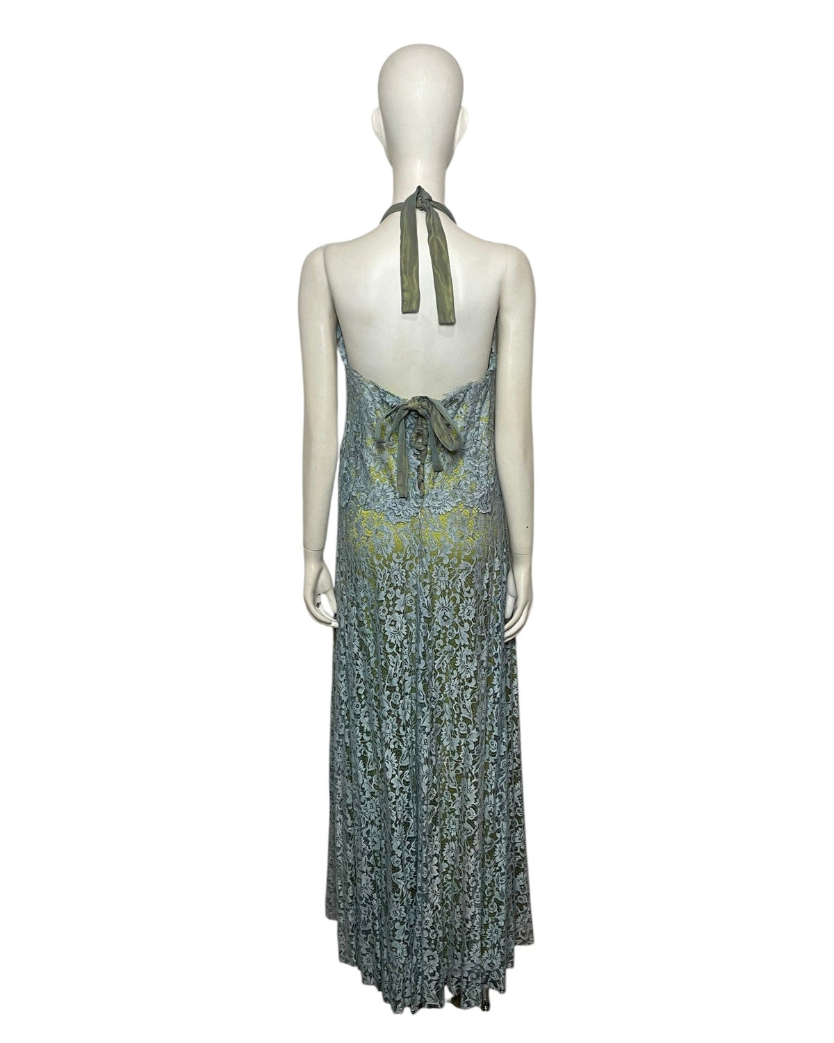 Vestido maxi fiesta encaje azul