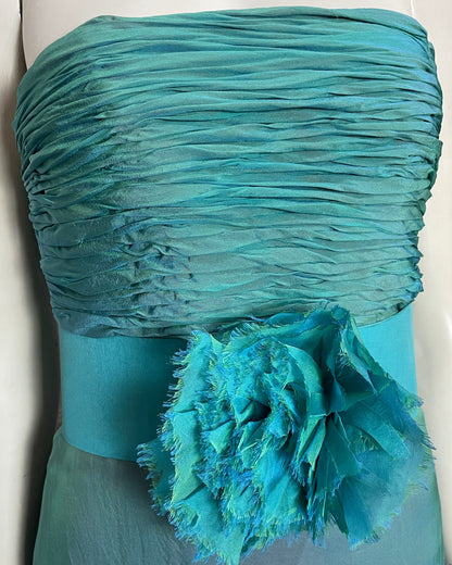 Vestido verde turquesa fajón