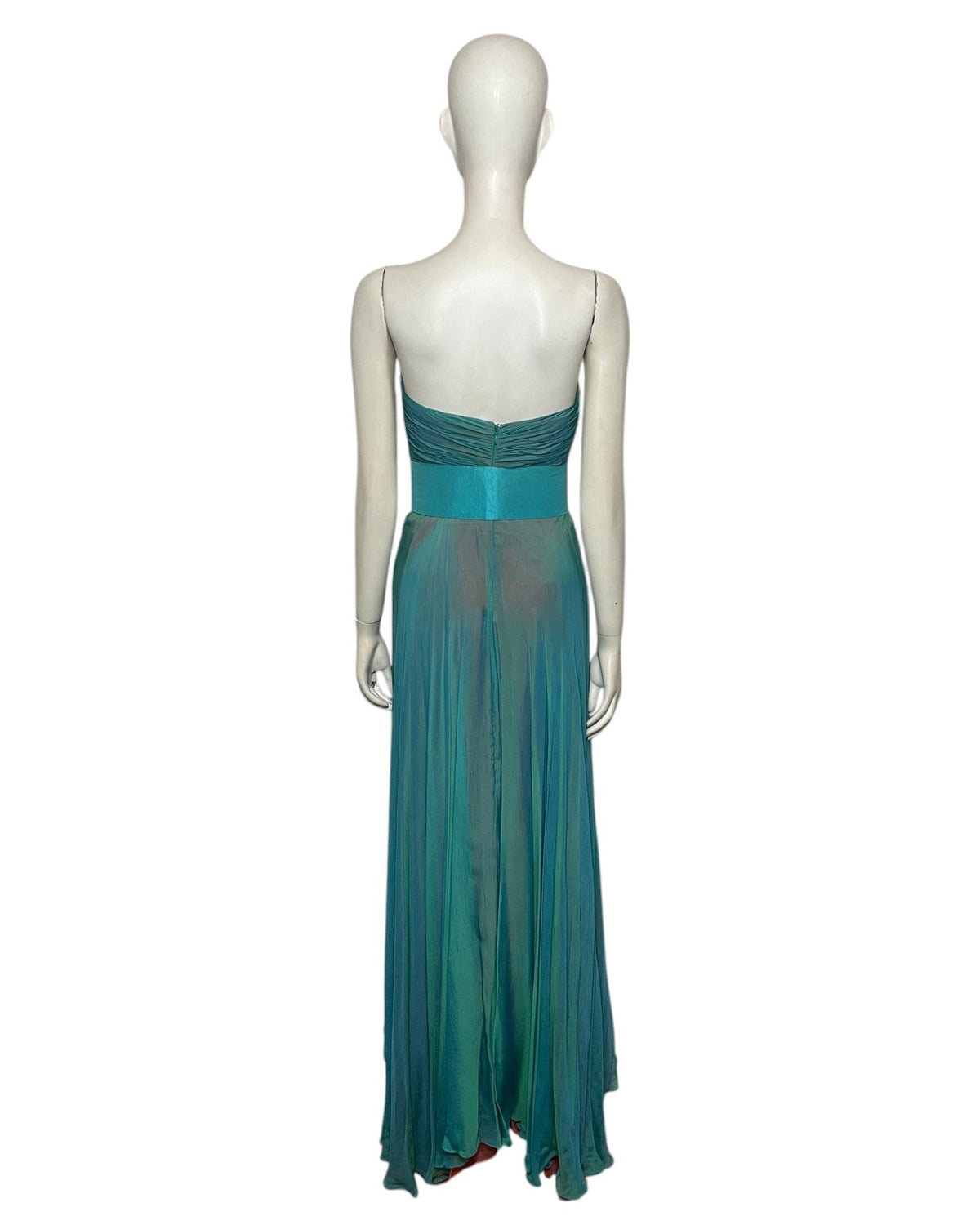 Vestido verde turquesa fajón