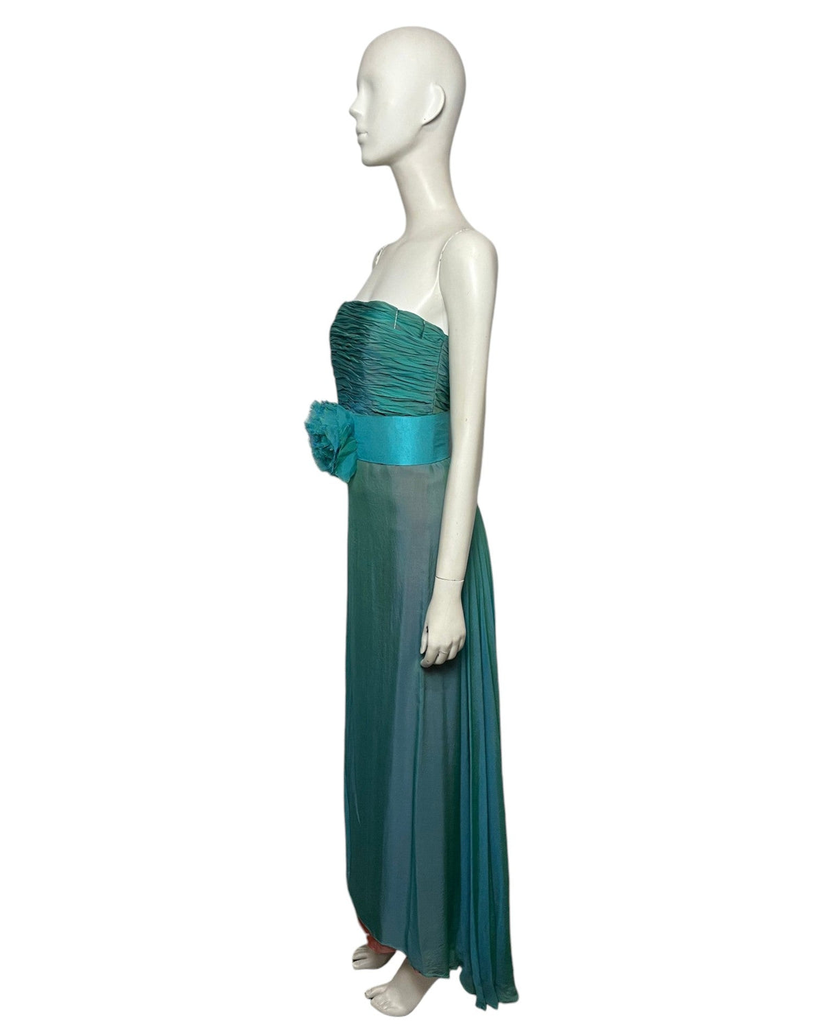 Vestido verde turquesa fajón