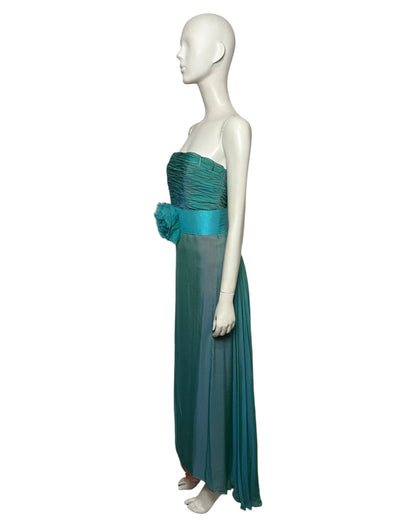 Vestido verde turquesa fajón